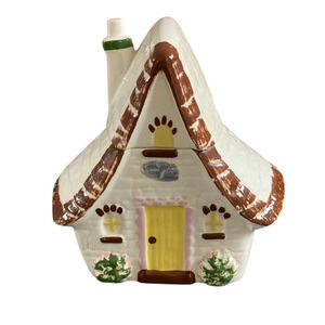 Vintage Sierra Vista California Pottery Cottage Cookie Jar MCM Kitsch Sticker